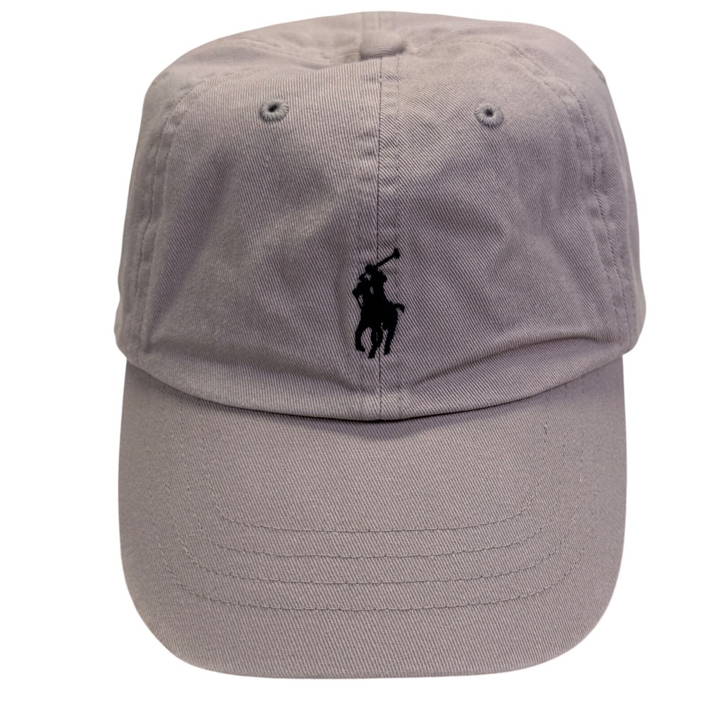 Polo Ralph Lauren Light Grey Cotton Twill Adjustable Baseball Cap Pony Logo Hat
